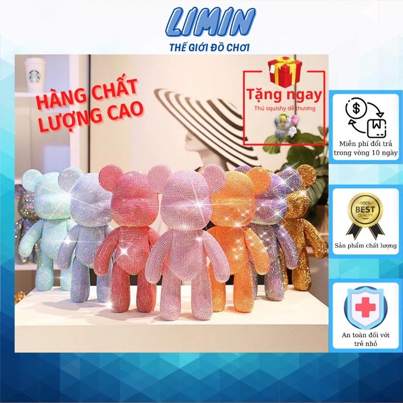 Gấu đính đá, Gấu đính đá handmade Bearbrick size 23cm cao cấp cho mọi lứa tuổi