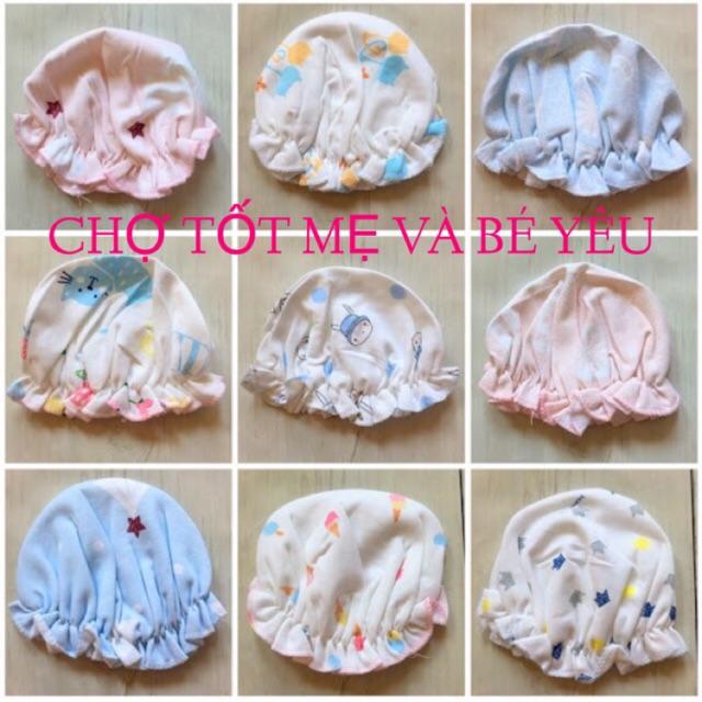 NÓN SƠ SINH COTTON CHUN MỀM CHO BÉGÁI