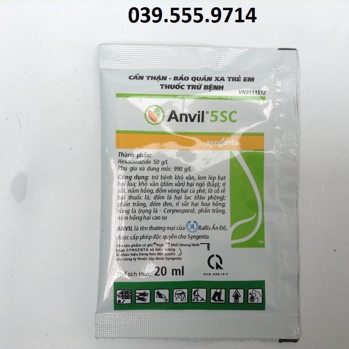 Chế phẩm Anvil 5SC gói 20ml chuyên trừ bệnh nấm phấn trắng, đốm đen, rỉ sắt trên cây trồng