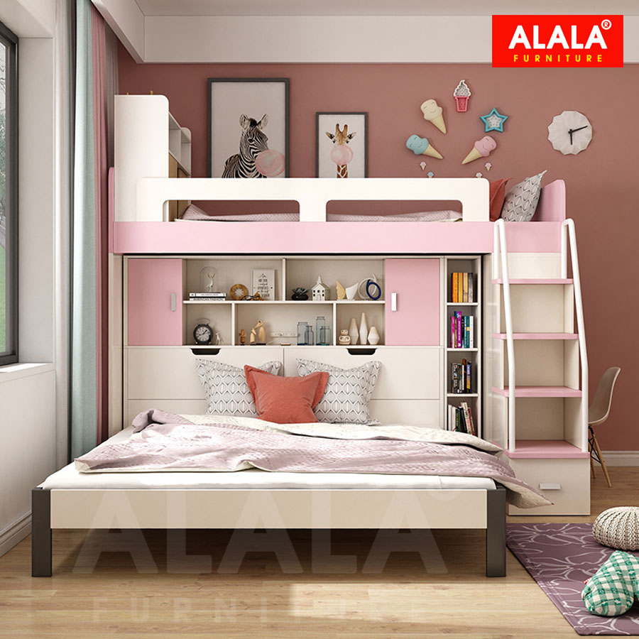 Giường tầng cho bé ALALA155 đa năng/ Miễn phí vận chuyển và lắp đặt/ Đổi trả 30 ngày/ Sản phẩm được bảo hành 5 năm từ thương hiệu ALALA/ Chịu lực 700kg