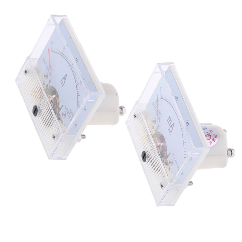 2x Ranges DC 0-30mA &amp; 0-20A Analog Amp Meter Ammeter Current Panel Class 2.5