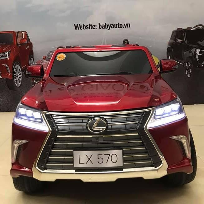 Ô tô xe điện điều khiển tự lái LEXUS 570 bánh hơi ghế da sơn tĩnh điện (Đỏ-Trắng-Xanh-Đen)