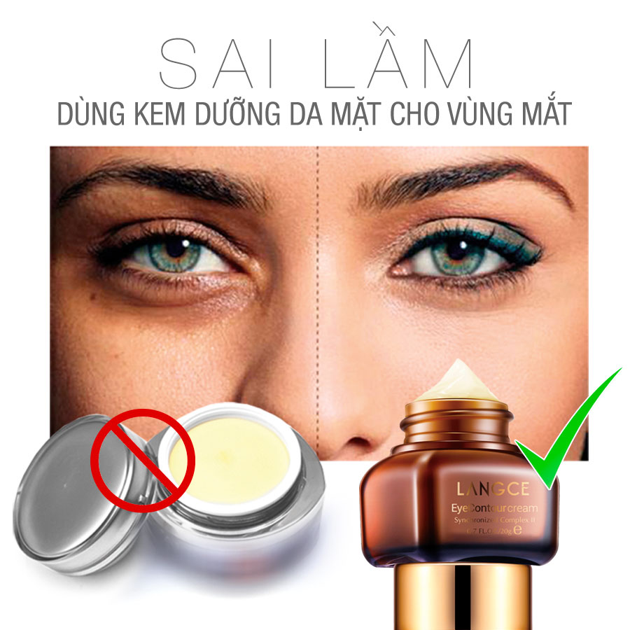 Kem Dưỡng Da Vùng Mắt Ngừa Mụn Thịt - Chống Thâm - Nhăn 20ml TẶNG Kem Làm Rụng Lông Trắng Da 20ml LANGCE