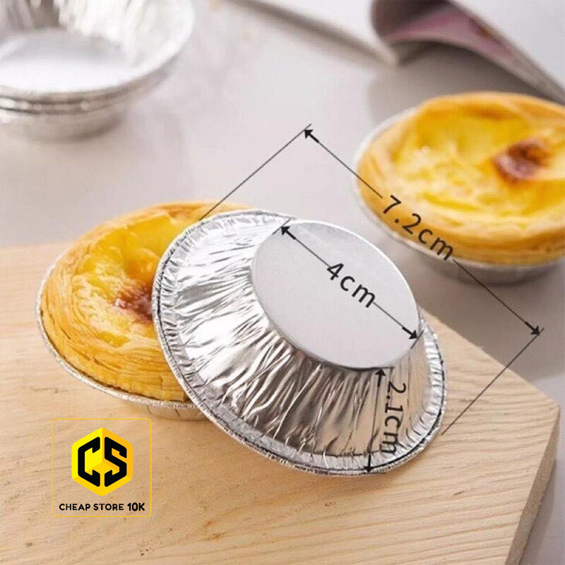 Set 100 khuôn đế làm bánh tart, khuôn đế bạc làm bánh, nướng bánh