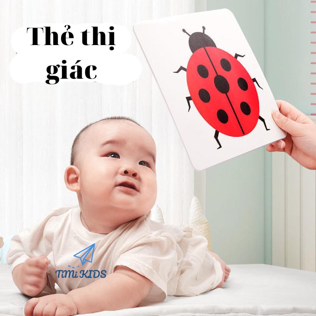 Thẻ kích thích thị giác Montessori cho trẻ từ 0-36 tháng phát triển toàn diện dạng FLASHCARDS