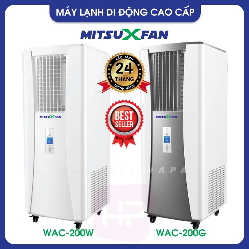 Máy Lạnh Di Động Hơi Nước Cao Cấp MITSUXFAN WAC-200 Inverter, Phiên Bản Đặc Biệt 2023, Diệt Virus Corona - Hàng Chính Hãng