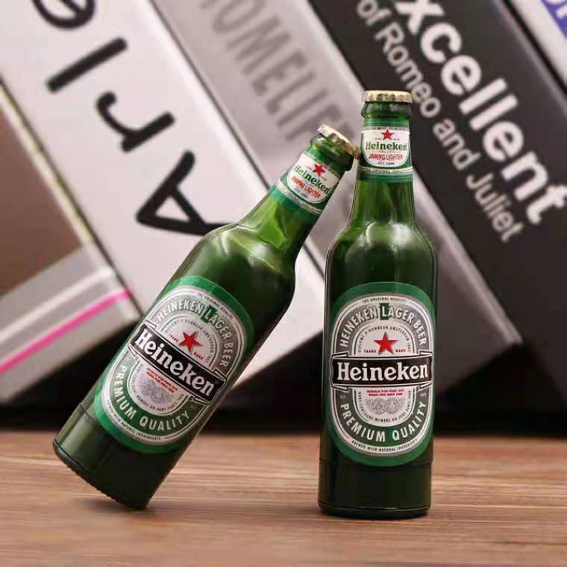 Hột quẹt bật lửa hình chai Heineken mini - xài gas