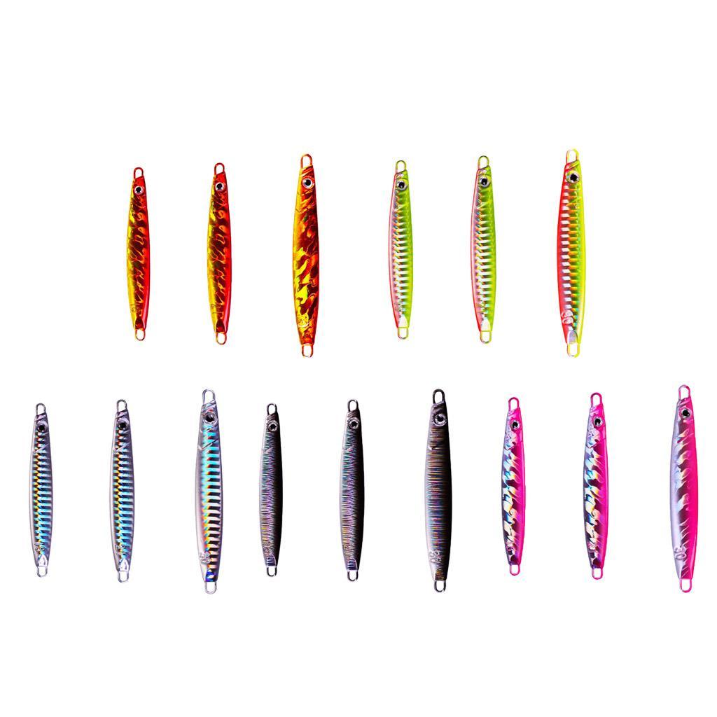3 Pieces Metal Fishing Jig Baits 18g 21g 30g 3D Bionic Jigging Fishing Lures Fishing Tackle