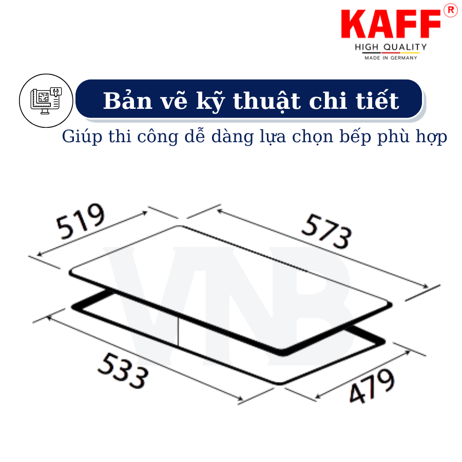 Bếp âm đa từ 4 vùng nấu nhập khẩu Germany KAFF KF-HGEM919 - Hàng Chính Hãng