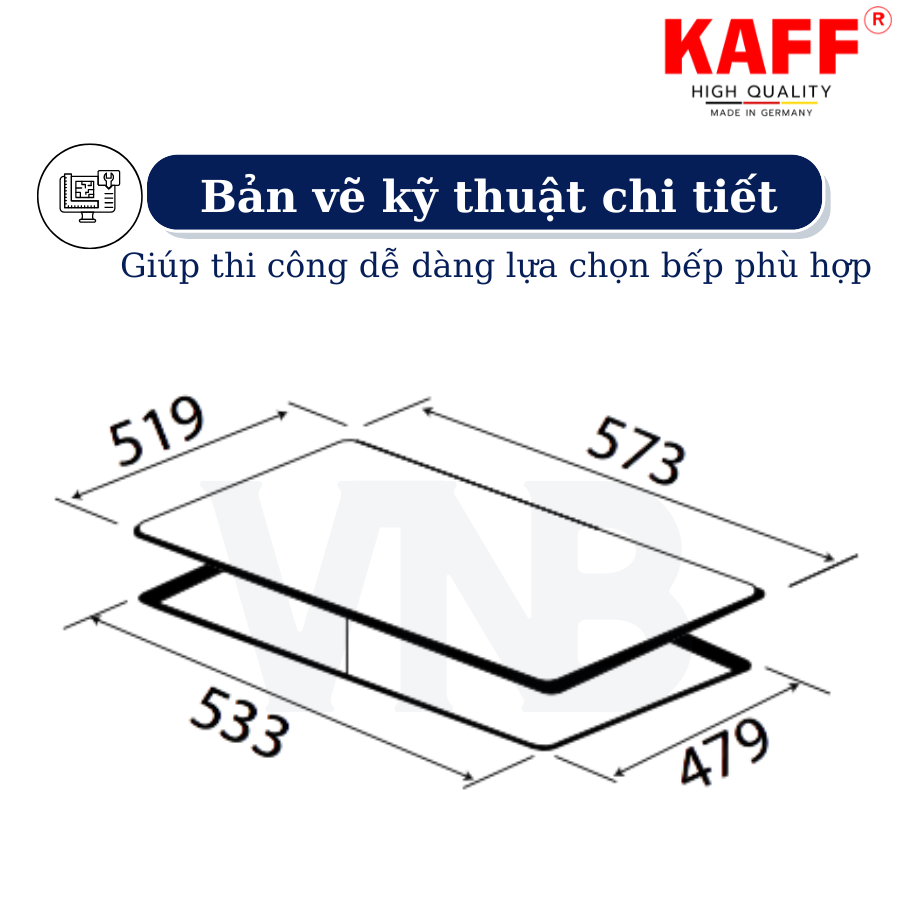 Bếp âm đa từ  4 vùng nấu nhập khẩu Germany KAFF KF-HGEM919 - Hàng Chính Hãng