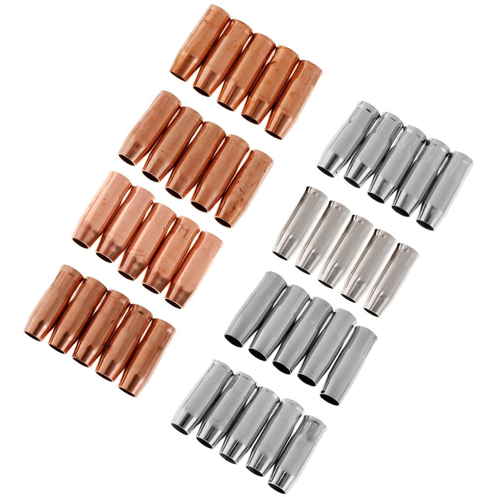 5 Piece 15AK MIG/MAG Welding Torch Contact Tip Gas Nozzle Copper 1.0