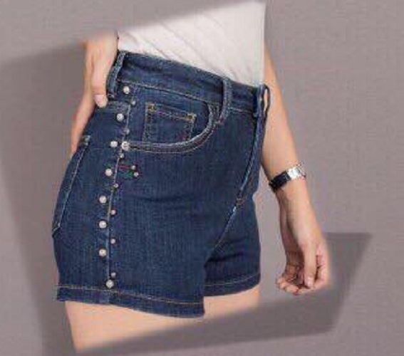 Quần Shorts Jeans Nữ Kết Hẹt Co giãn