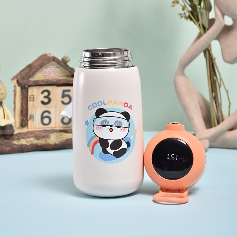 [GDSG235] Bình giữ nhiệt mini siêu cute COOL PANDA có ống hút silicon 420ml bình nước giữ nhiệt