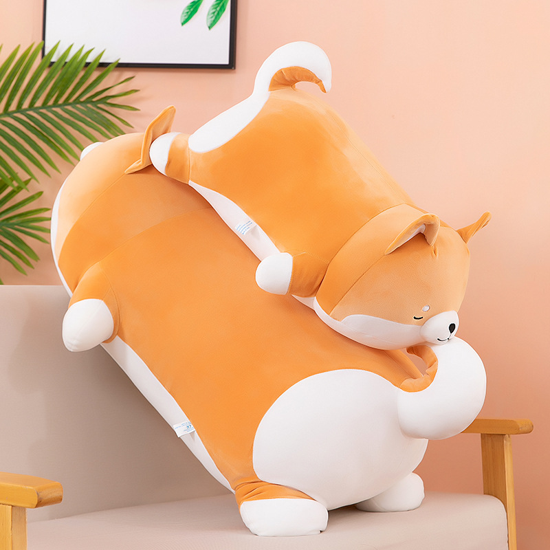 Gấu Bông Chó Shiba Nằm Ngủ Mập Ú Siêu Cưng Cute (35cm---&gt;70cm) Gối Ôm Chó Shiba Ngủ Say Mẫu Mới Dễ Thương Đáng Yêu