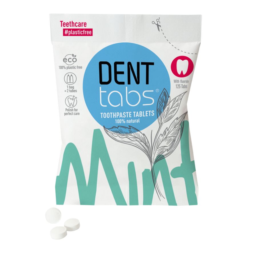 Viên đánh răng Tự nhiên DENTTABS (Germany) với Fluoride - 125 viên