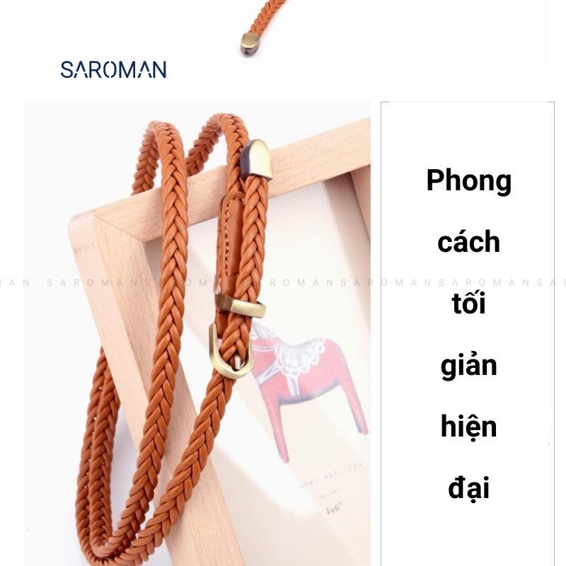 Thắt lưng dây dệt nữ trang trí váy áo sơ mi thắt lưng nhỏ phong cách tối giản hiện đại SAROMAN N15