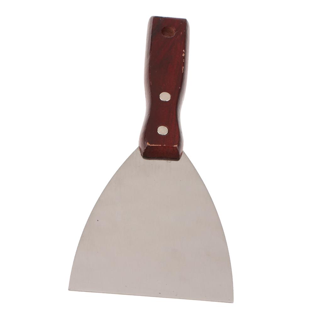 Thickened Stainless Steel Wood Handle Putty  Paint Scraper 100mm