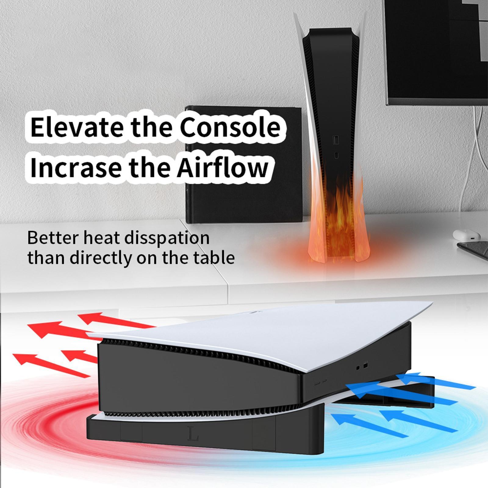 2x Storage Holder Black Accs for PS5 Base Console Host Digital Version