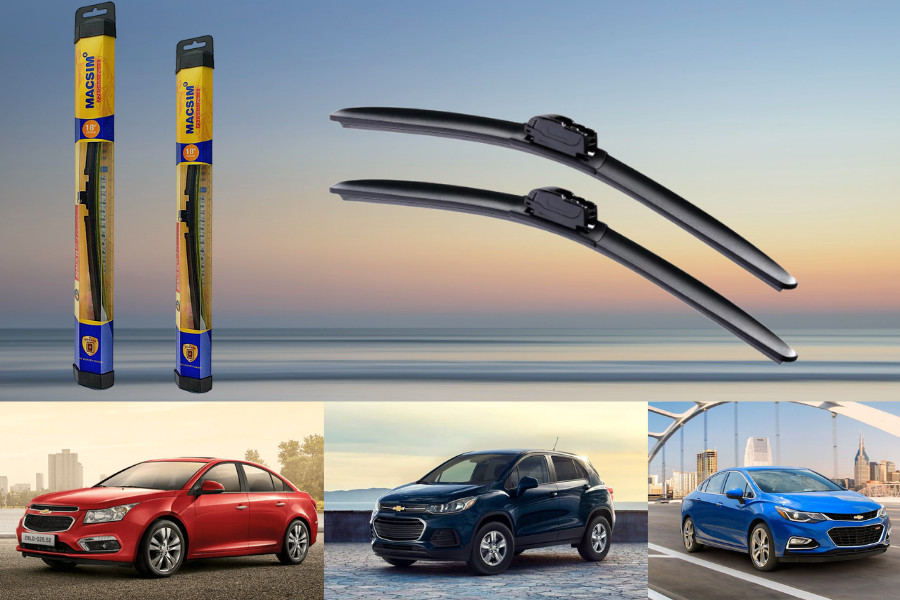 Combo cần gạt nước mưa ô tô Nano Silicon Macsim cho xe Chevrolet Sail 2015-2018