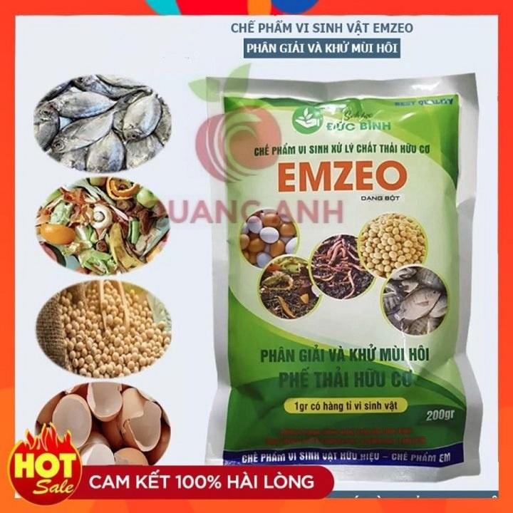 Combo 3 Gói Chế Phẩm Vi Sinh EMZEO Dạng Bột Ủ Phân Bón Rác Thải Hữu Cơ, Đậu Nành, Phân Cá Gói 200 Gram