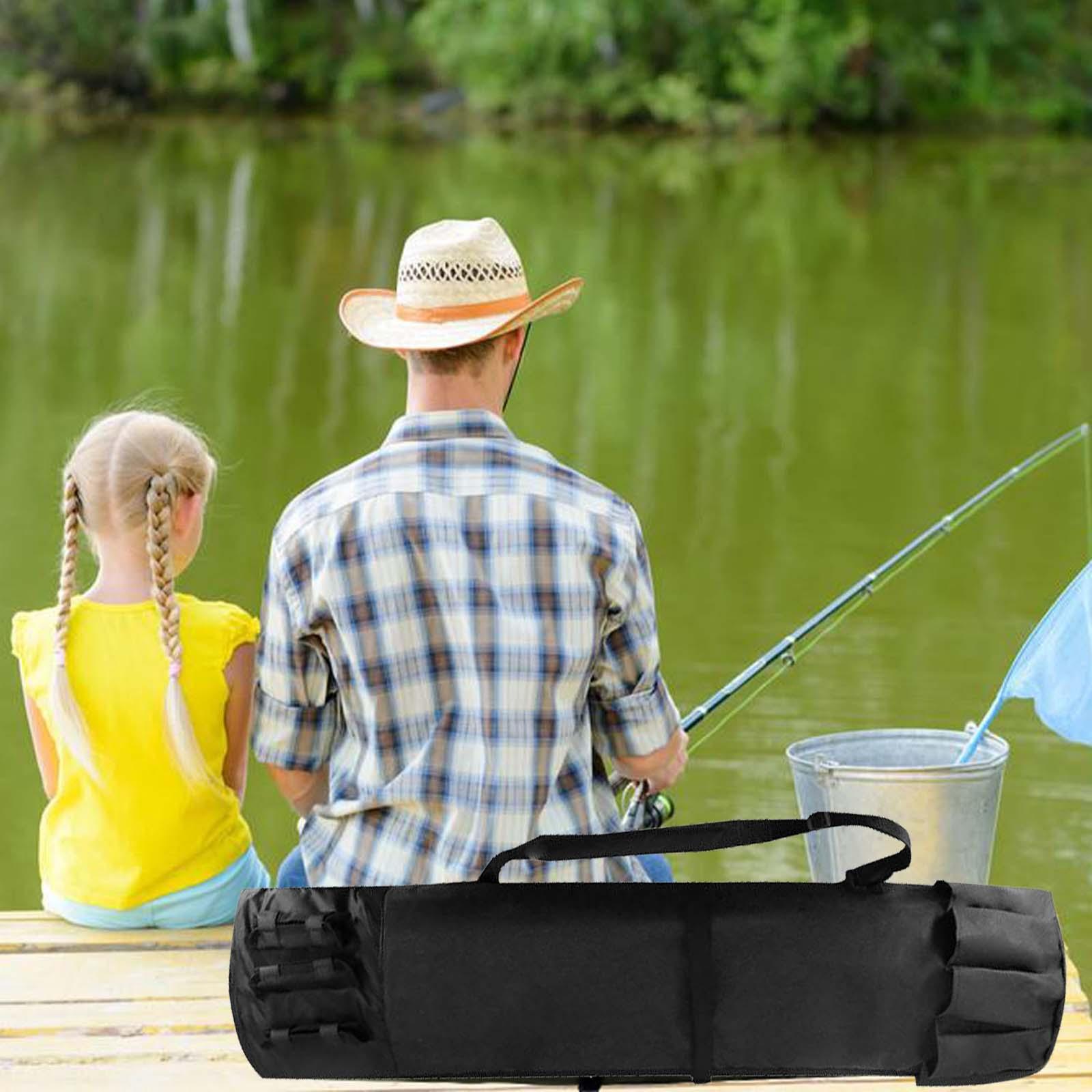 Fishing Rod Bag, Fishing Rod Case Bag Durable Folding Oxford Fabric, Portable Fishing Bag Fish Rod Storage Bag Fishing Pole Case Bag for Fishing Gifts