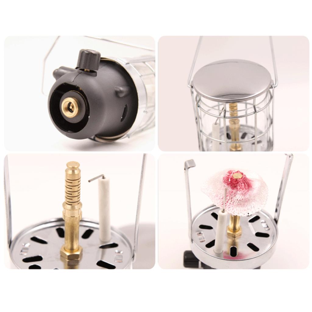 2pcs Camping Gas Lantern Outdoor Portable Double Mantle Butane Gas Lamp Light