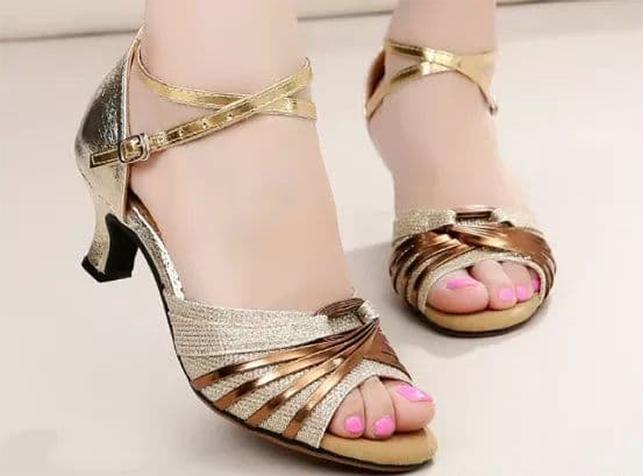 Giày sandal hở mũi kiểu khiêu vũ DS036