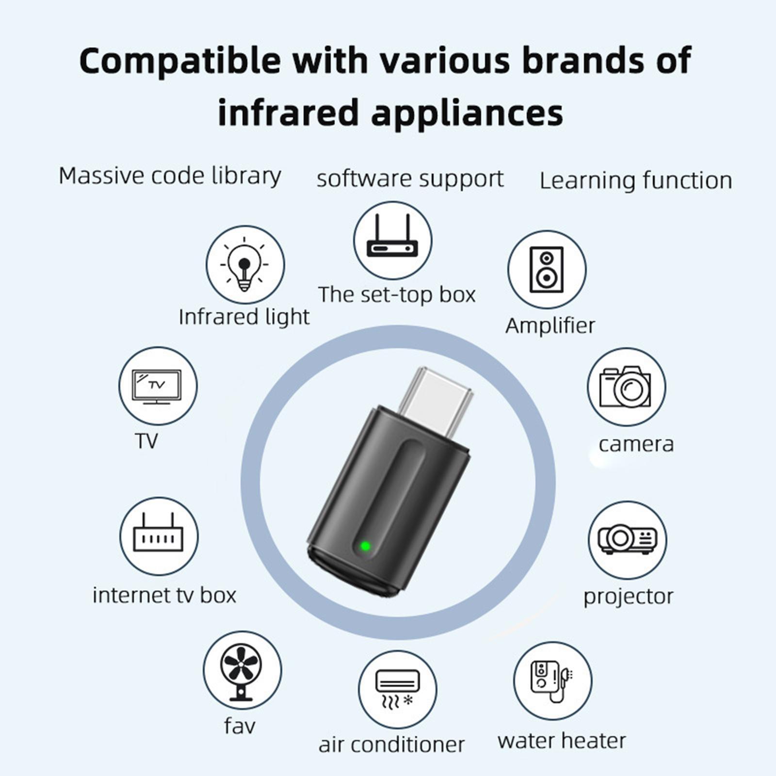 Smart IR Remote Control, Type C IR Infrared Remote Control, for Phone Home Appliance