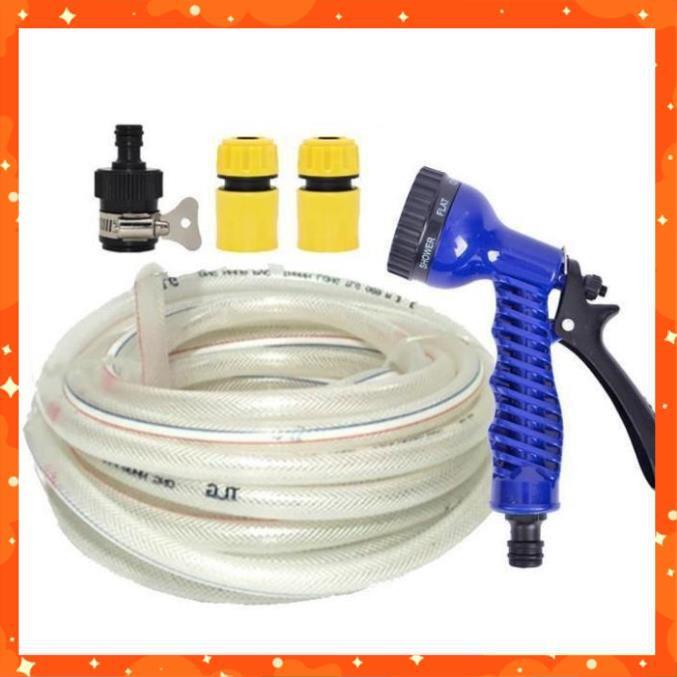 Bộ dây tăng áp 3 lần vòi xịt nước rửa xe, tưới cây loại 15m 206843