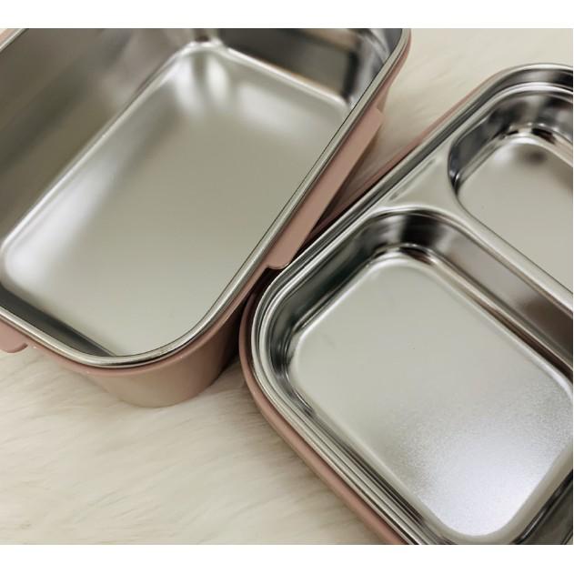Hộp cơm 2 tầng kiểu Nhật có 3 ngăn đựng thức ăn - inox 304