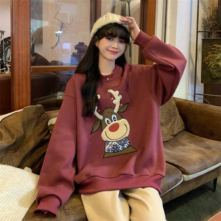 Áo Sweater Nỉ Noel Hình In Tuần Lộc