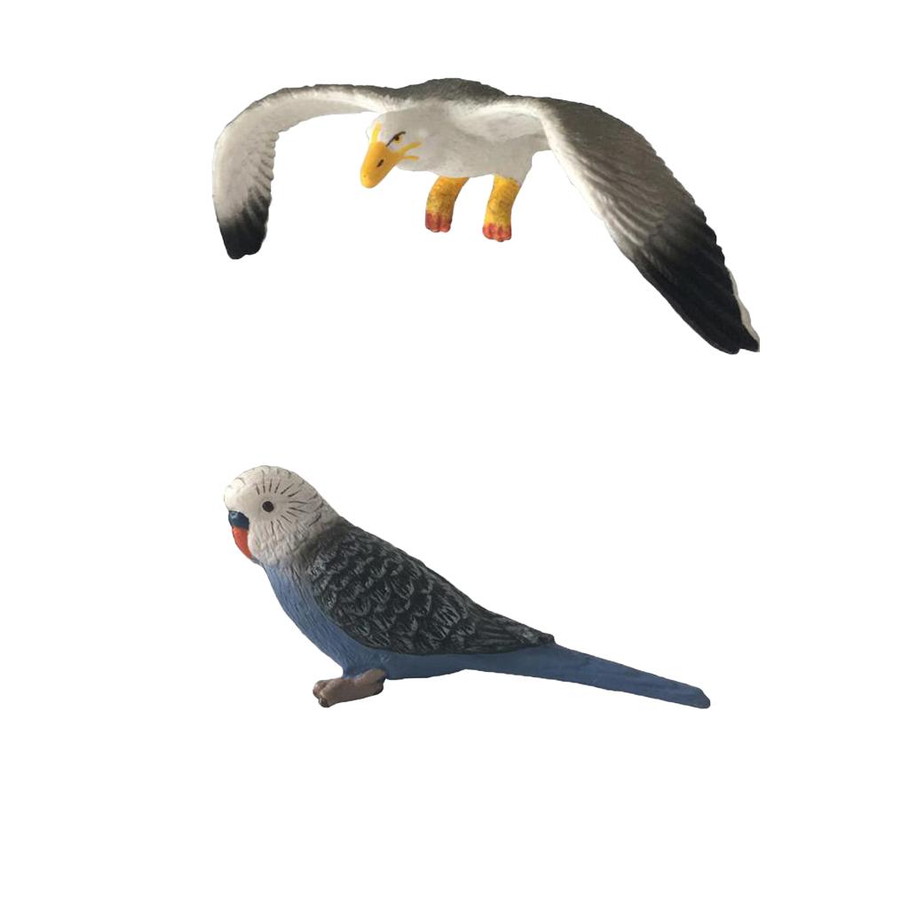 2xRealistic PVC Seagull Parrot Model Figurine Action Figures Toy Collectable