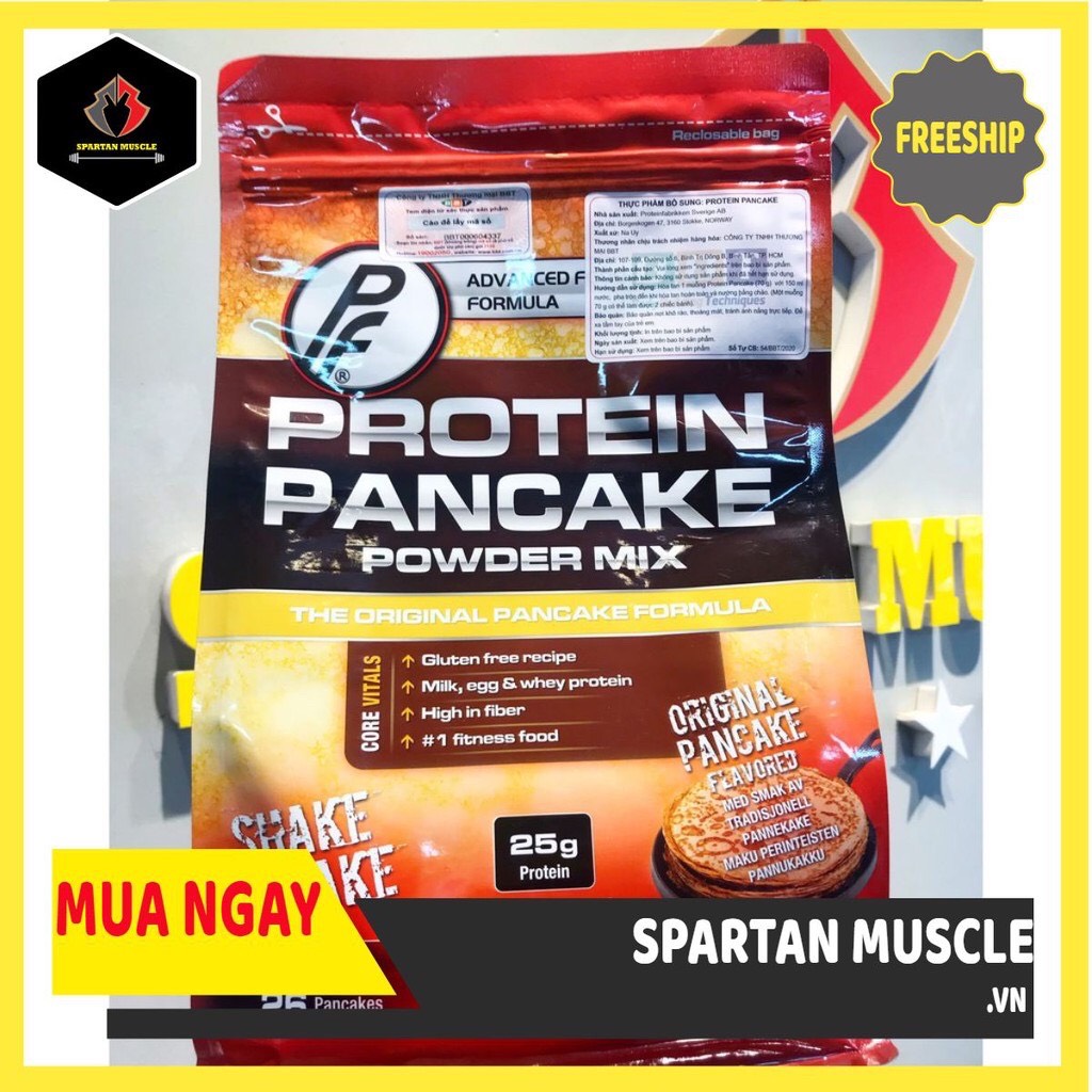 Proteinfabrikken Bột Làm Bánh Protein Pancakes Tiện Lợi, Nhập Khẩu Na Uy, Bổ Sung 25g Protein, Chất Xơ &amp; Vitamin, Túi 910G