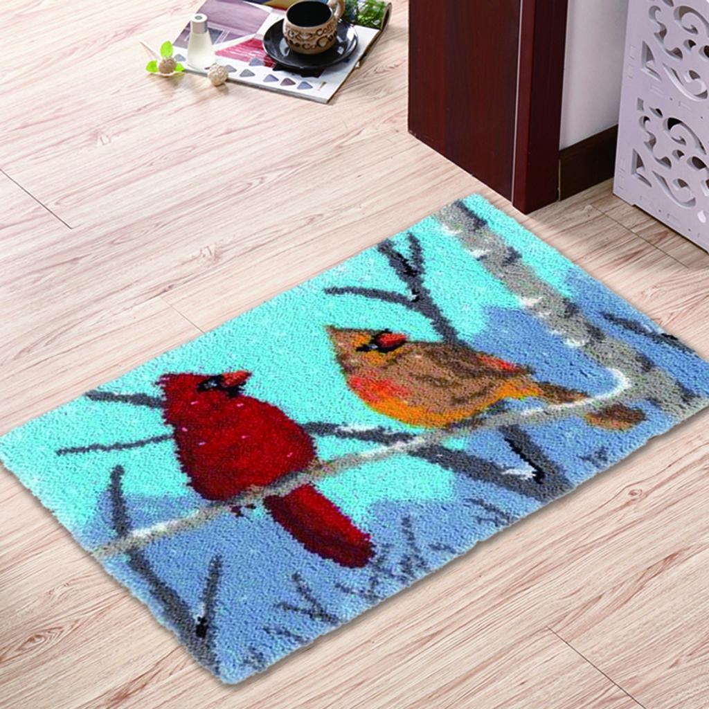 Latch Hook Kits Rug Making Crafts DIY for Kids/Adults 31" X 20" Rainbow Birds