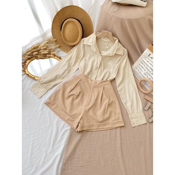 CM - SET ÁO SƠMI KEM QUẦN SHORT NUDE