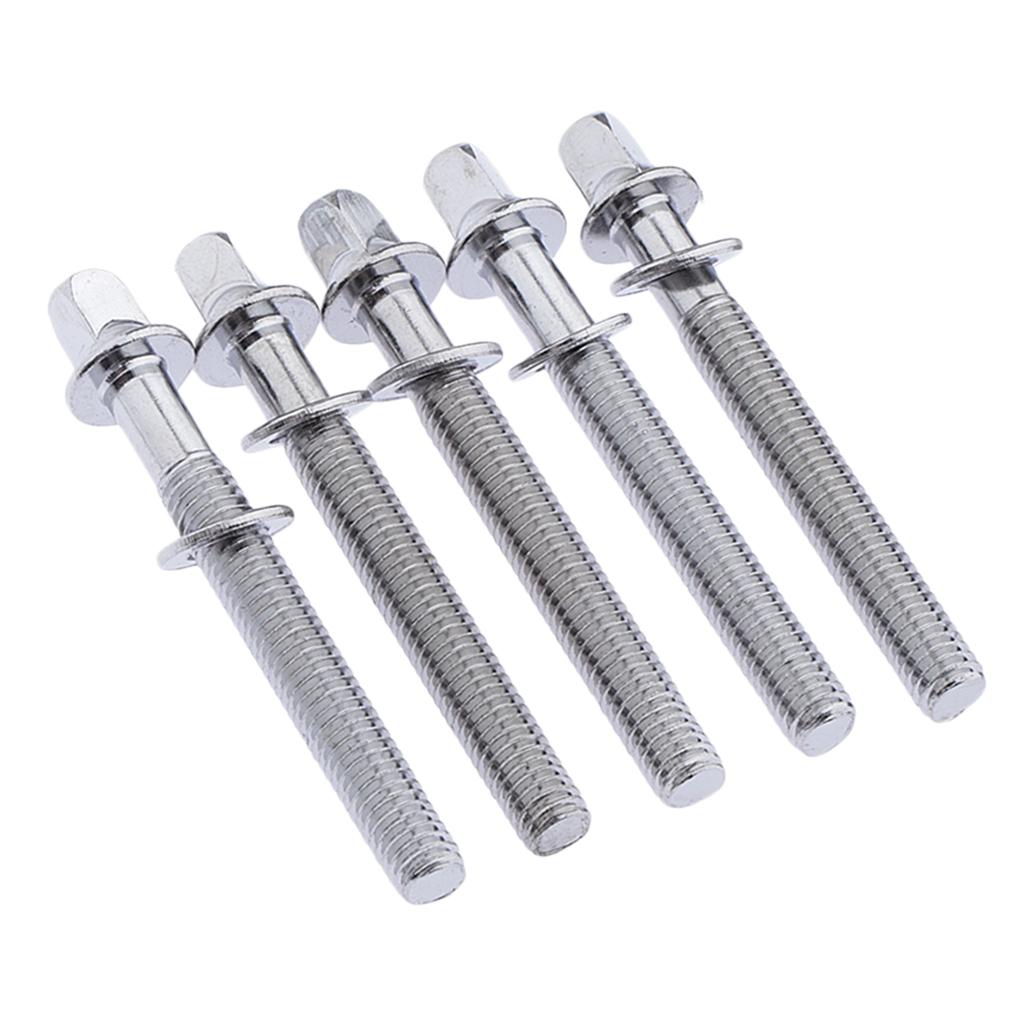 5x NEW Silver 45mm Drum Tension Rods for Snare Drum Build Parts Accessory