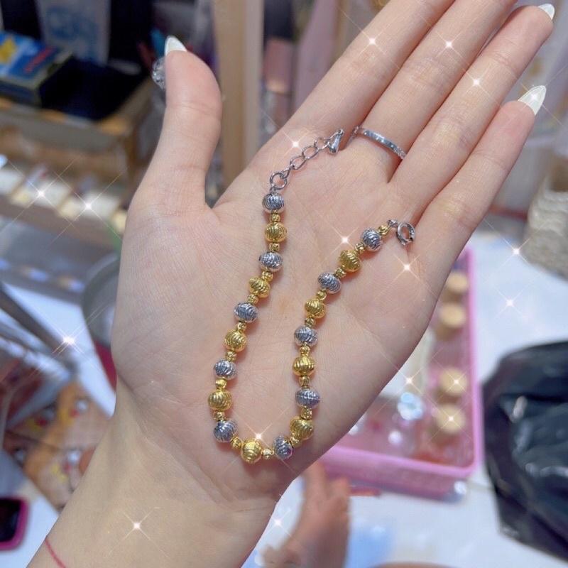 Lắc tay bi mạ vàng 18k bền màu siêu sáng vòng tay Kami