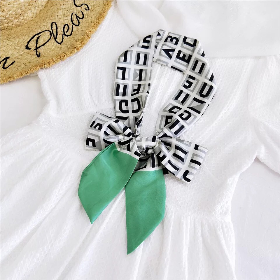 Khăn turban dài thắt nơ cổ áo size 145x7cm