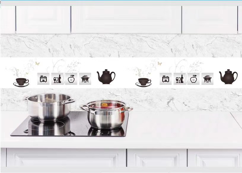 Cuộn 5MÉT Decal giấy dán bếp tráng nhôm cách nhiệt khổ 60cm MẪU ẤM TRÀ