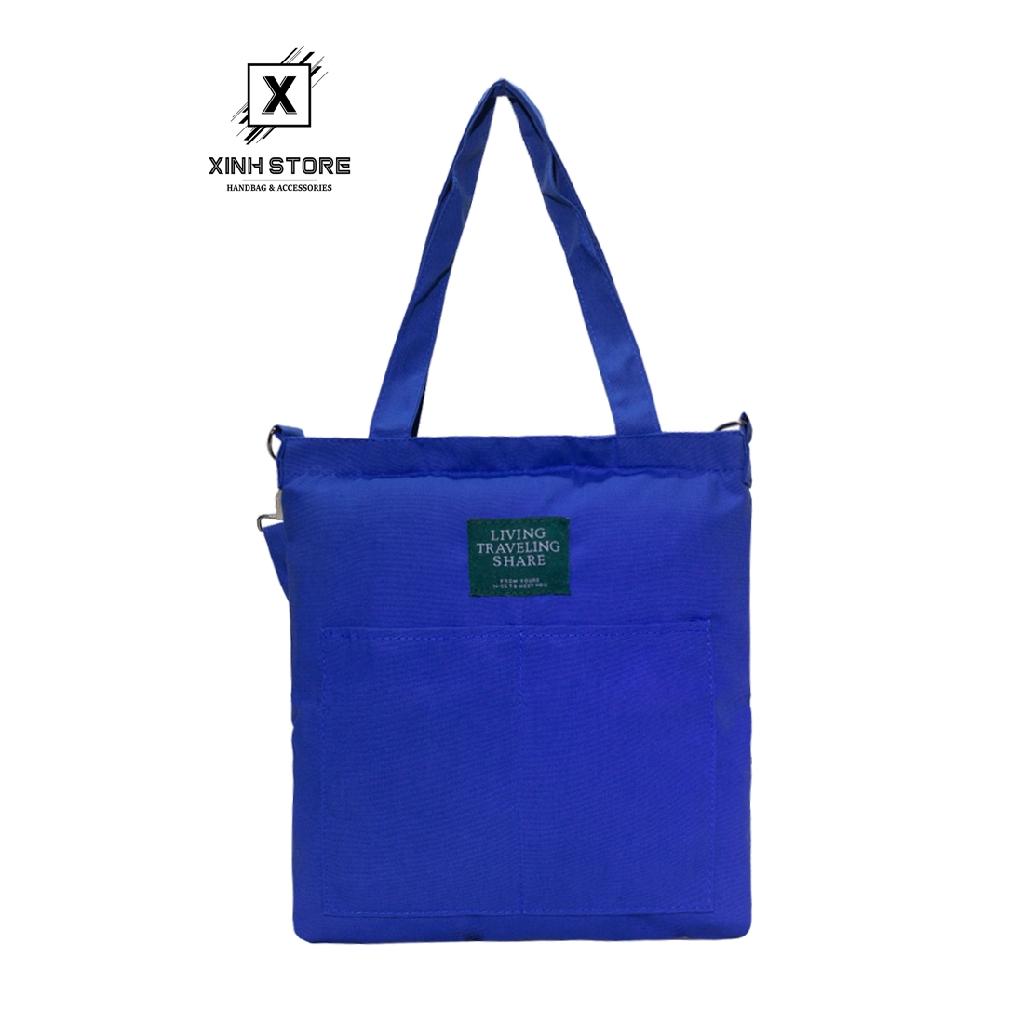 Túi vải tote nam nữ Unisex chất Canvas Living Đeo Chéo, Đeo Vai 3 dây N.G.Os form túi lớn vừa A4 khoảng 3-4 bộ đồ tiện lợi