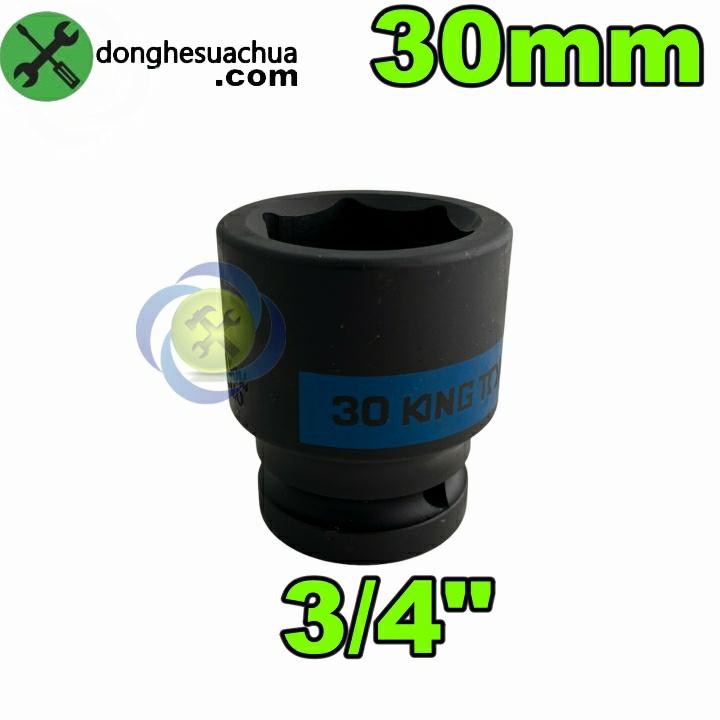 Tuýp 30mm 3/4 Kingtony 651530M loại ngắn 6 cạnh màu đen