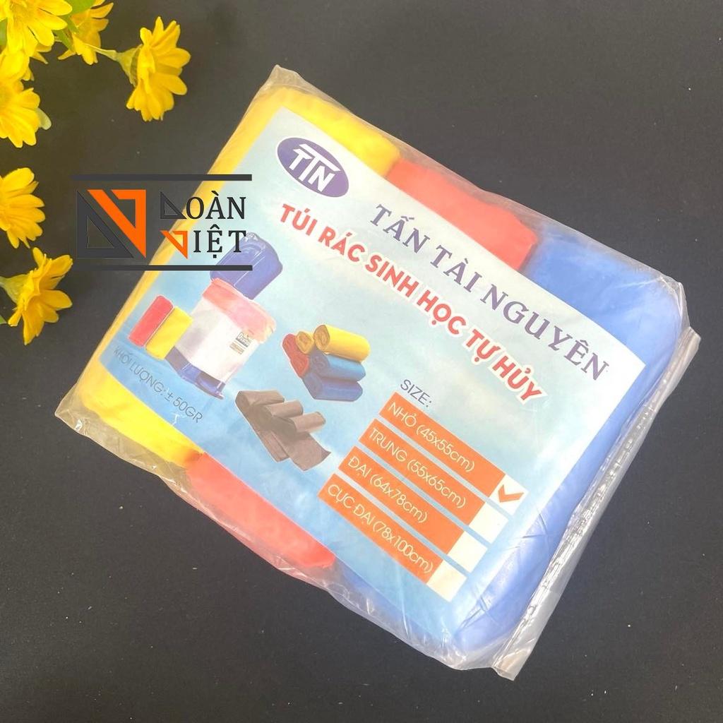 1 KG TÚI RÁC CUỘN - Dày, dai, chắc chắn TỰ HUỶ SINH HỌC - SIZE ĐẠI. TRUNG, TIỂU - Màu đen, vàng, đỏ , xan