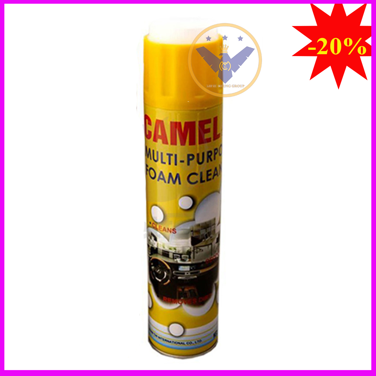 Hình ảnh 2 chai xịt bọt tẩy vệ sinh nội thất xe ô tô đa năng Camel Foam Cleaner 650ml