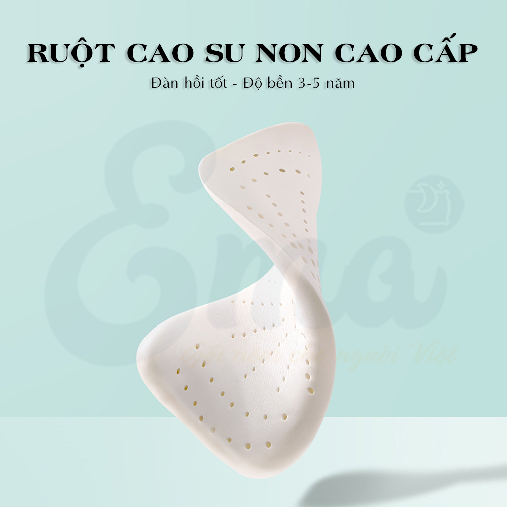 Gối cao su non trẻ em thiết kế công thái học cho bé từ 1-6 tuổi - Hàng cao cấp với ruột gối đục lỗ thoáng khí