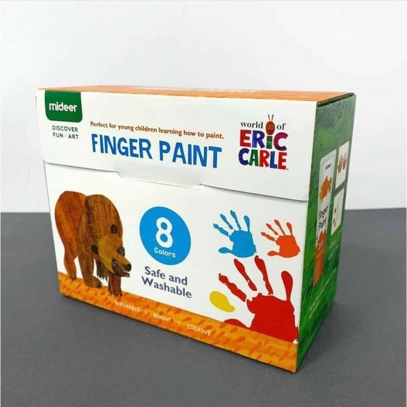 Hộp màu Finger Paint Mideer 8 tuyp 60ml, màu vẽ tay làm tư hữu cơ, an toàn cho trẻ, MDMD4110