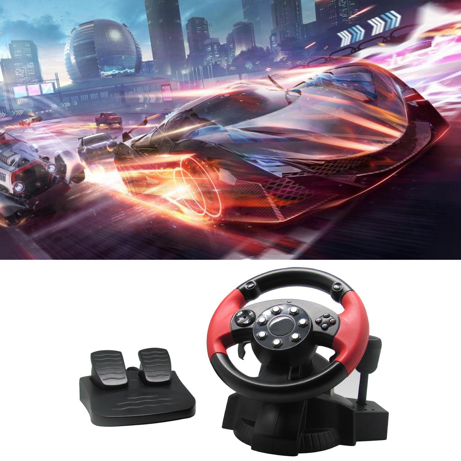 Gaming Racing Simulator Vibration PC Steering Wheel & Pedal For PS3/