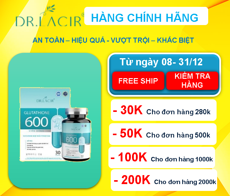 ] - Viên Uống Glutathione  - Hàng Chính Hãng Dr Lacir