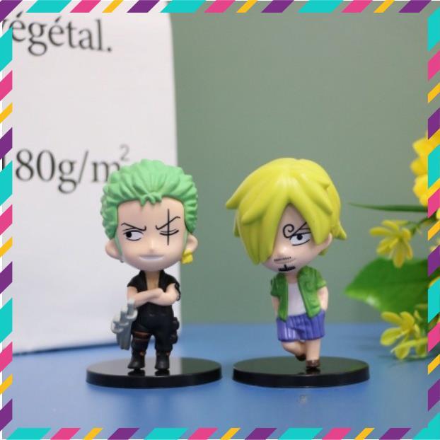 Mô Hình Nhân Vật OnePiece, Luffy, Zoro, Sanchi ChiBi, Cao 12,5cm - Trang Trí Decor Phòng Học - Tượng Figure One Piece