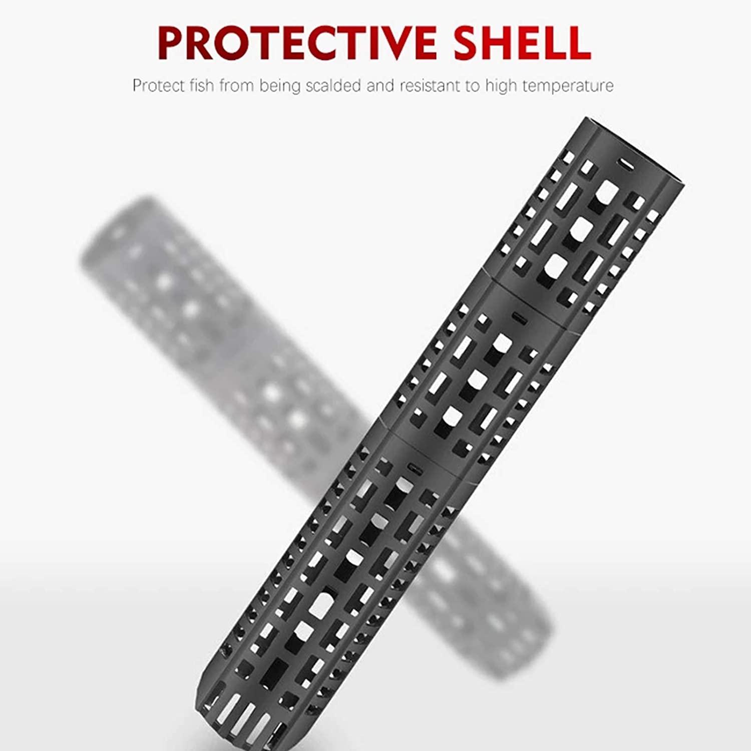 Máy sưởi hồ cá 100W, với Bộ điều khiển nhiệt độ kỹ thuật số LED và Nhiệt kế, Máy sưởi hồ cá thạch anh bảo vệ chống cháy nổ cho bể cá nhỏ rùa Betta