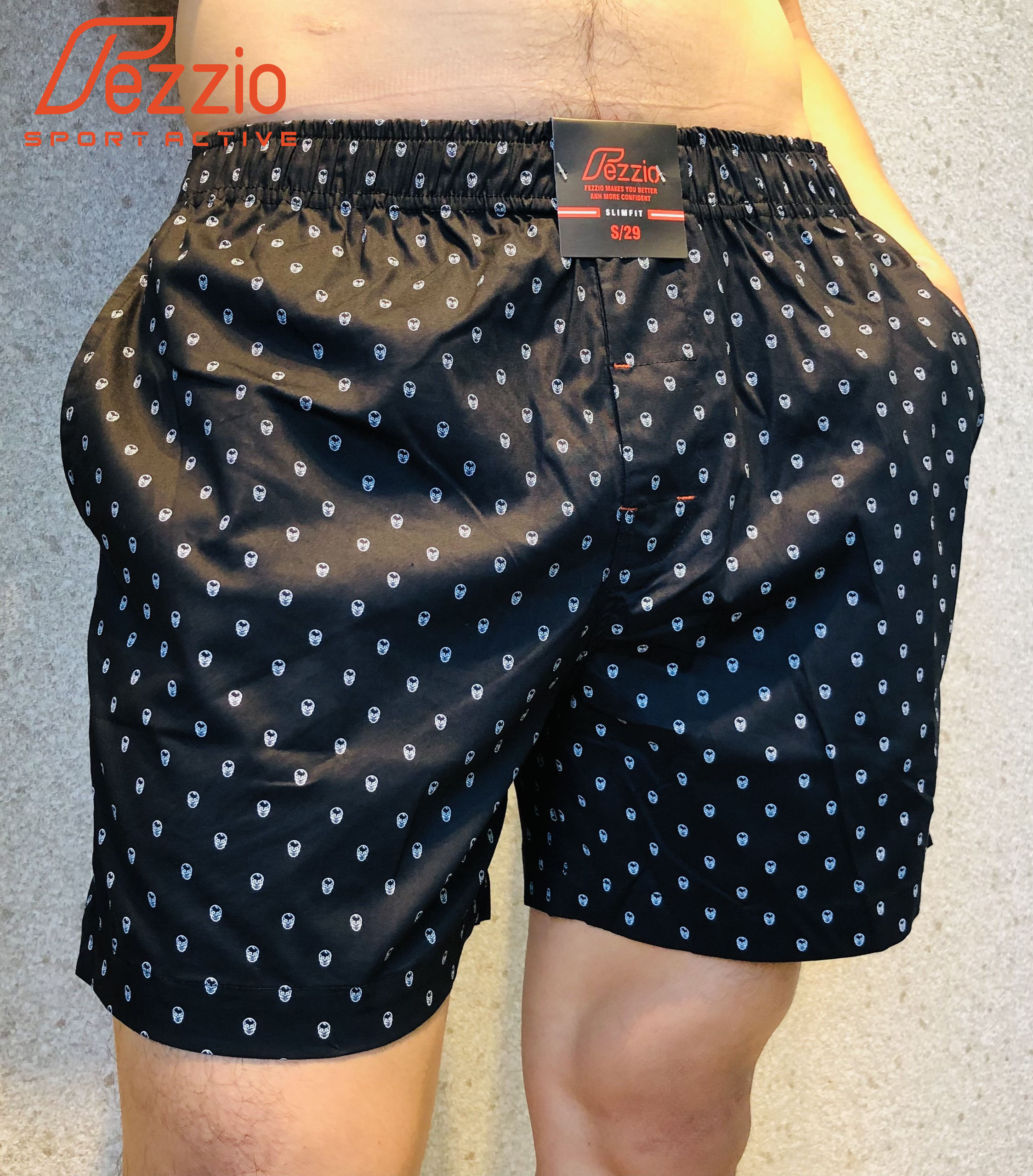 Quần đùi nam xuất khẩu mặc nhà, quần đùi nam, quần short, quần sọc nam vải kate cotton 100% thương hiệu Fezzio
